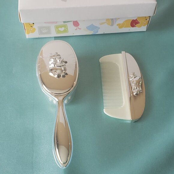 Disney Winnie the Pooh Baby Brush & Comb Set – Silver Plated, Gift-Ready, Unused - Picture 8 of 10